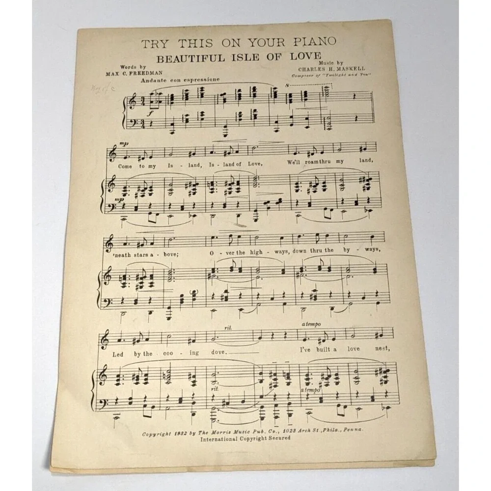 Cuckoo Song Sheet Music W Popp 1932 Vintage Piano Music